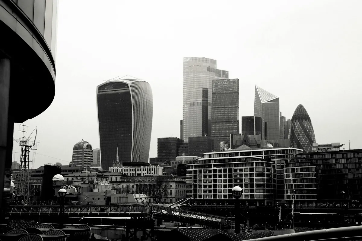 A European financial-district skyline